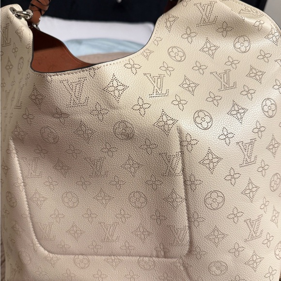 Louis Vuitton Ivory Perforated Monogram Tote with Brown Trim - Picture 2 of 5